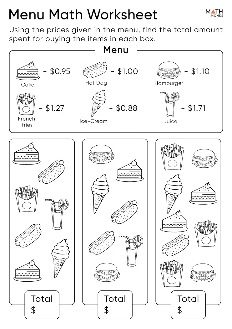 Hungry for Math worksheet focusing on solving percentage-based food problems