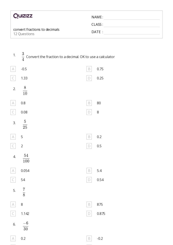 Converting Percents to Decimals Practice Worksheet for 5th Grade Fifth grade math worksheet focused on converting percents to decimals