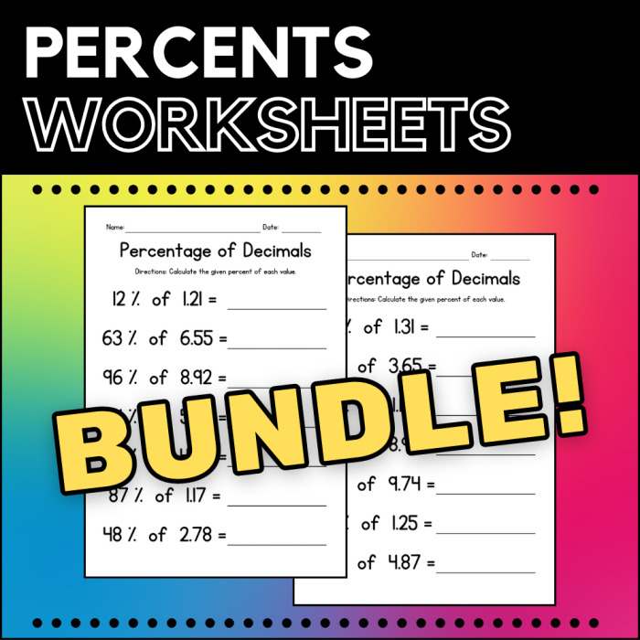 Converting Percents to Decimals Practice Worksheet for Grade 5 Math Students Fifth grade math worksheet showing conversion problems between percentages and decimal numbers with practice exercises