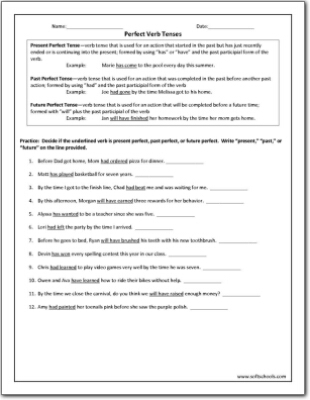 Perfect Verb Tense Worksheet - Earth and Space Science for 5th Grade Students Worksheet featuring perfect verb tenses for fifth graders to enhance their grammar skills