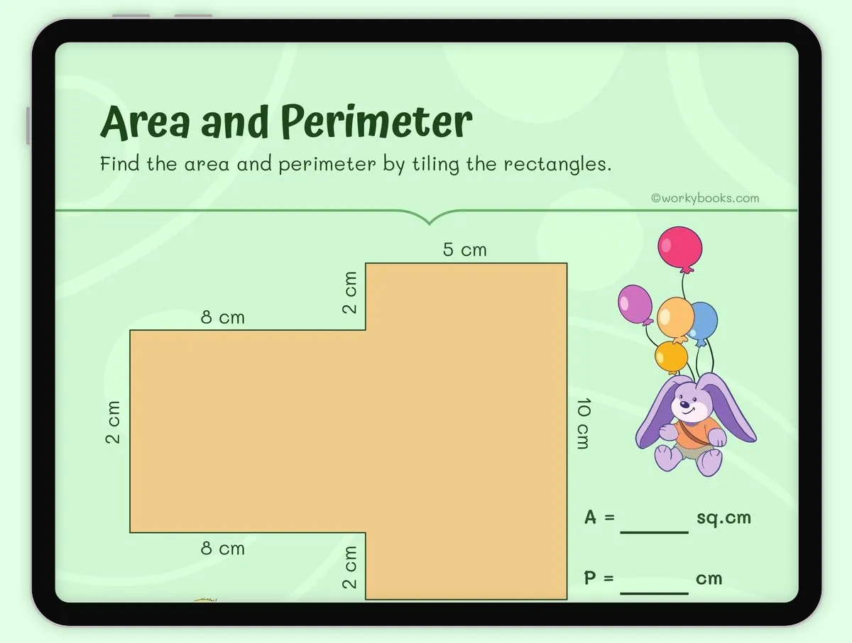 Third grade geometry worksheet focused on calculating the perimeter of various shapes in inches