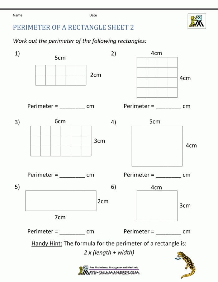 Find the Rectangles Perimeter Worksheet 13 Geometry Practice Fourth grade math worksheet for calculating the perimeter of rectangles