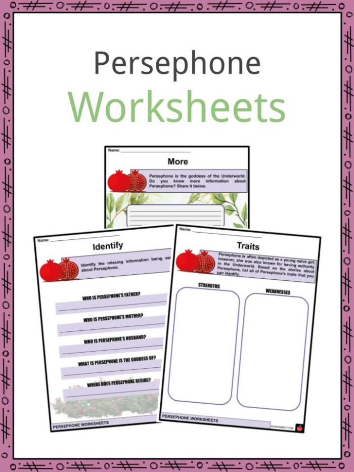 Compare and Contrast Fictional Stories Persephone Worksheet 21 Fifth grade worksheet comparing and contrasting two versions of the Persephone Greek myth