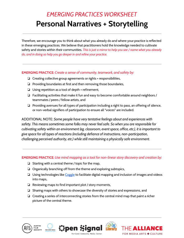 Second grade student worksheet for organizing personal narrative story ideas
