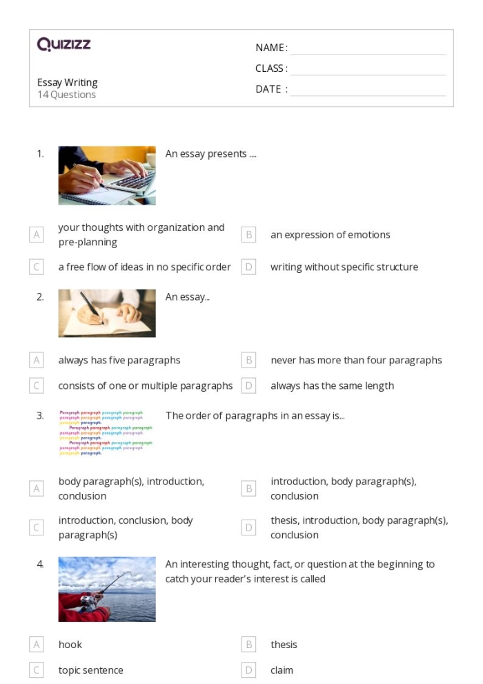 Opinion Essay Structure Practice Sheet for Elementary Writing Skills Development Fourth grade students organizing persuasive essay outline with mixed up sentences on worksheet activity 21