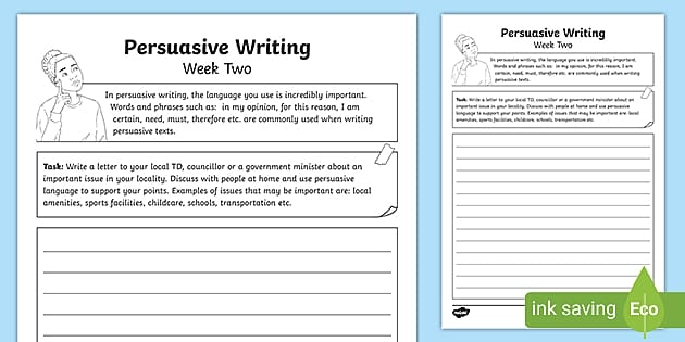Worksheet for planning a persuasive paragraph aimed at second and third graders