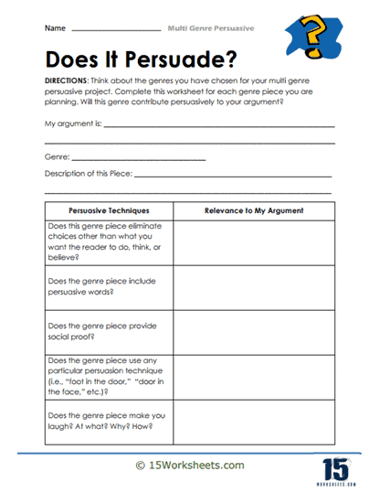 Worksheet for planning a persuasive paragraph aimed at second and third graders