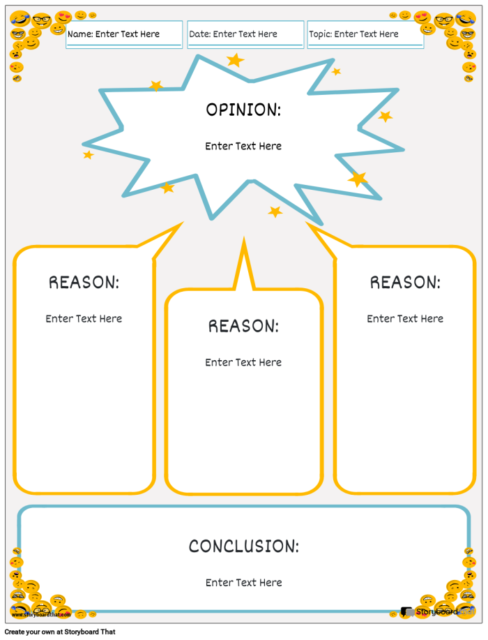 Worksheet for planning a persuasive paragraph for second graders