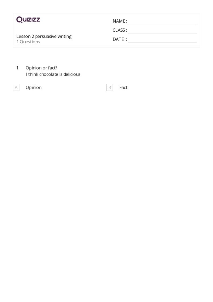 Worksheet for planning a persuasive paragraph aimed at second graders