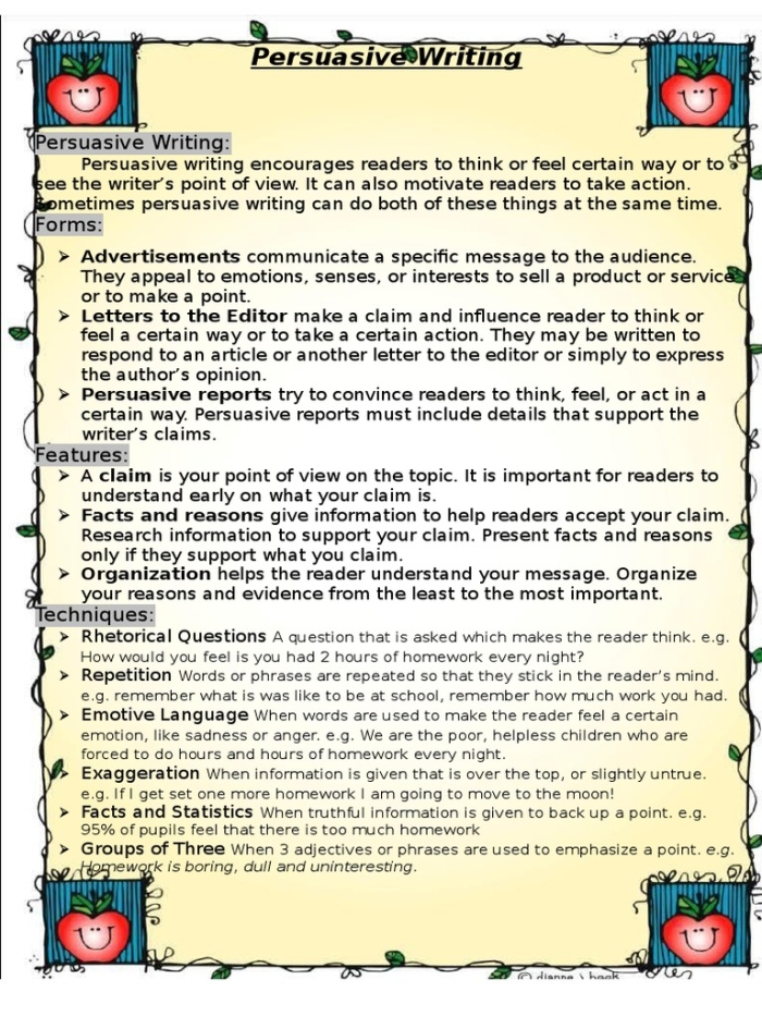Persuasive Writing Guide worksheet for fourth graders featuring an outline for crafting persuasive paragraphs