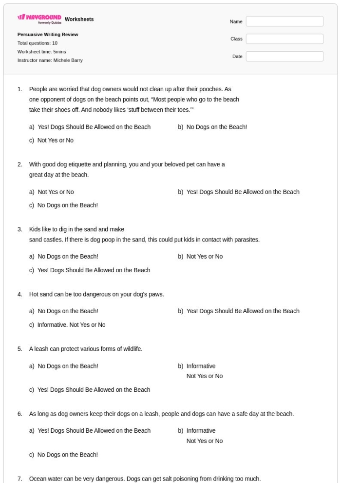 Third grade student writing a persuasive paragraph about social media on a guided practice worksheet