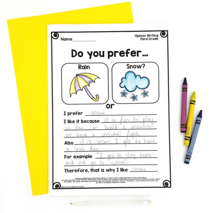 Third grade persuasive writing worksheet for students to practice crafting compelling paragraphs