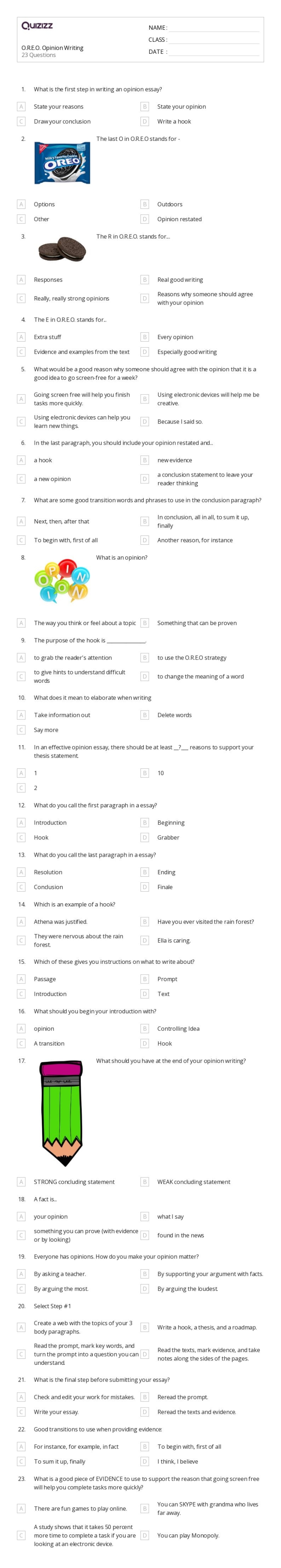 Opinion writing practice worksheet for elementary students learning to express views on science subjects Third grade student writing persuasive opinion about Earth and space science topic on worksheet