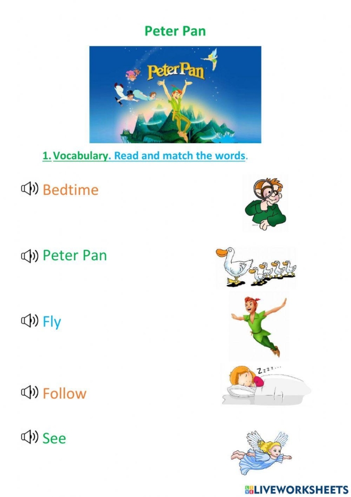 Peter Pan Reading Comprehension and Syllable Practice Worksheet 4 Fifth grade reading comprehension worksheet featuring a Peter Pan passage and syllable analysis questions