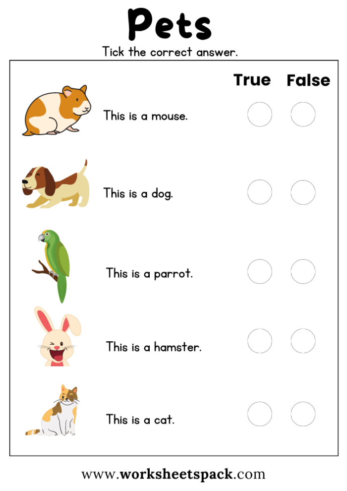Second grade reading worksheet featuring a story about Pete and his many pets