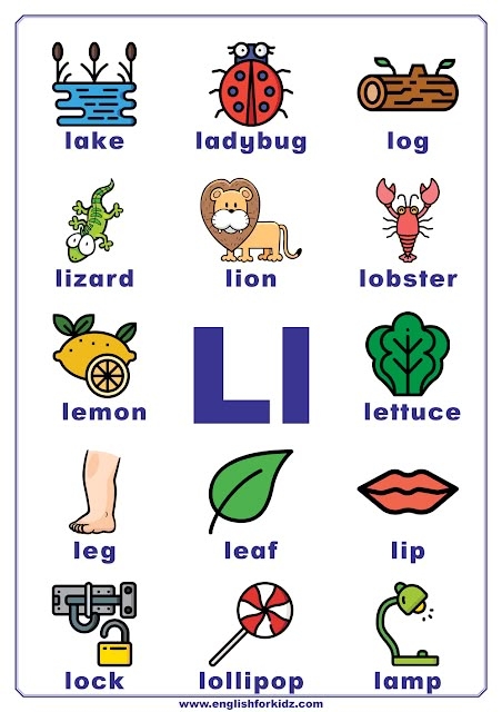Worksheet featuring items that start with the letter L to enhance phonics skills for Pre-K children
