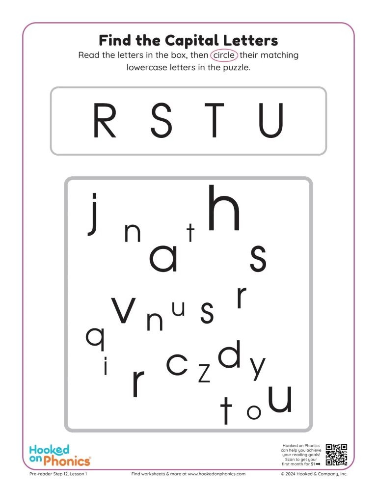 Kindergarten worksheet for practicing beginning sounds of the letters R, S and T number 20