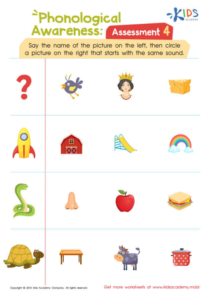 Visual representation of phonological awareness concepts for kindergarten students