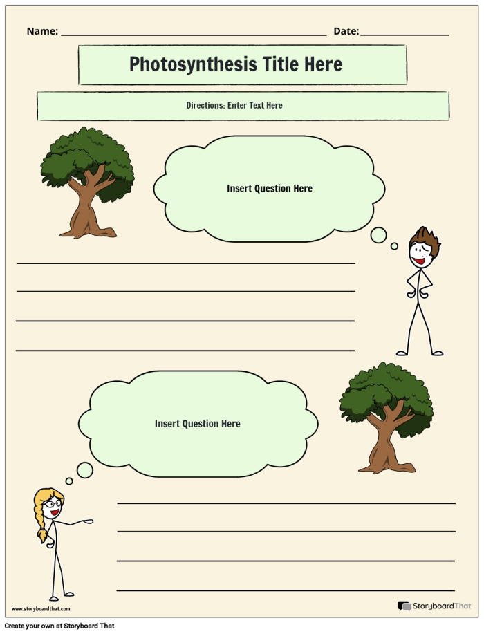 Fifth grade student completing a photosynthesis fill-in-the-blank science worksheet