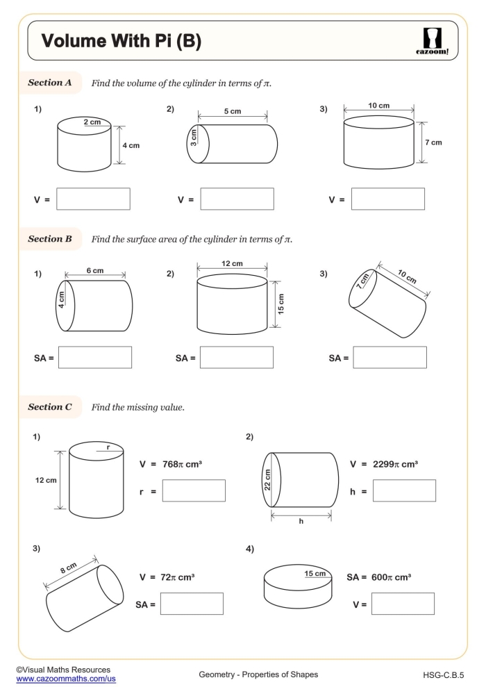 Educational handout about the famous irrational number Pi Worksheet explaining the concept of Pi for seventh graders in geometry