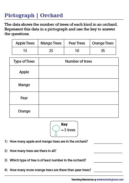 Pick a Flower Pictograph worksheet for Second Grade