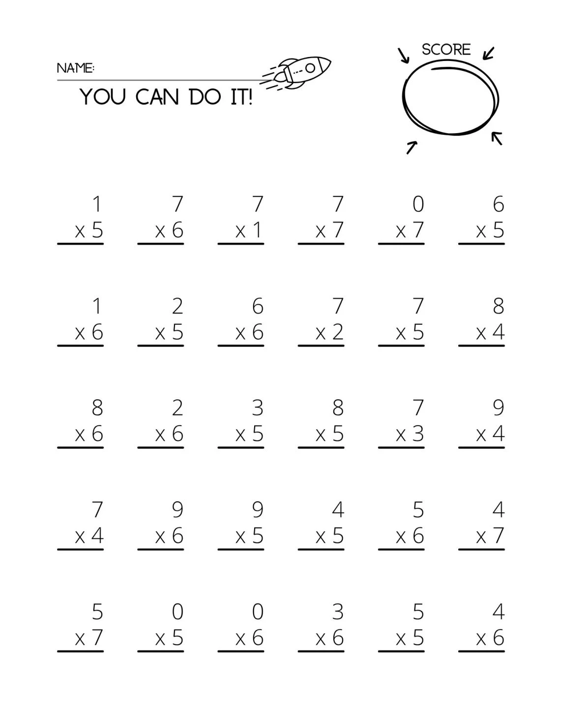 Picture Multiplication worksheet for Third Grade