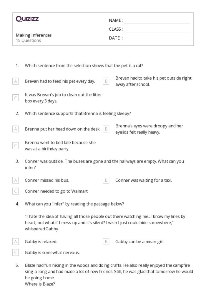 Reading worksheet for Fourth Grade Students engaging with the Picture This Inference worksheet, making inferences from images to boost reading skills. Fourth-grade learners enhancing emotional intelligence through visual analysis activities.