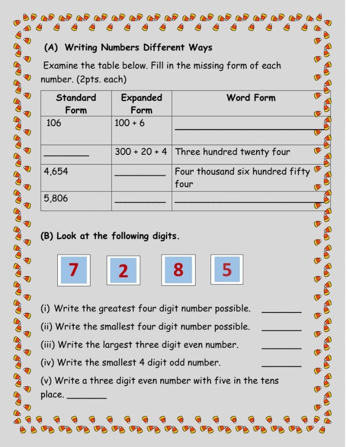 Second grade student completing a pirate themed three-digit counting worksheet to find treasure