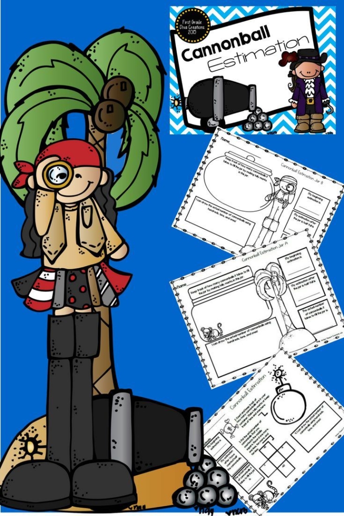 Pirate-themed number sense worksheet for second graders focusing on three-digit counting and missing numbers