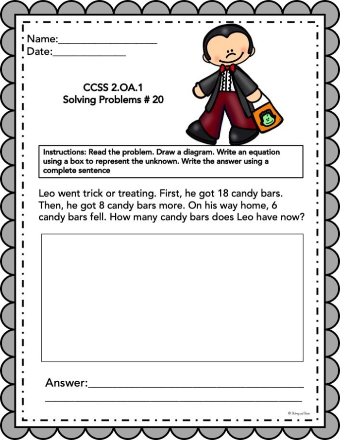 Pizza Math Word Problems for Early Learners Image 7 First grade students solving pizza topping addition and subtraction word problems with visual examples