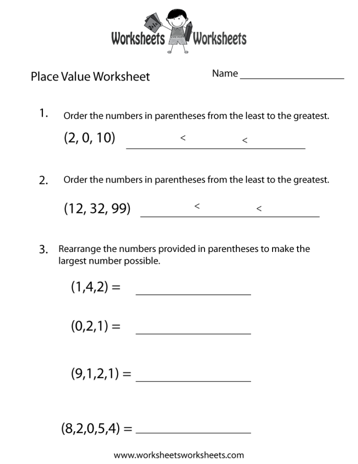 Printable math assessment for second grade place value skills number 8 Second grade place value test worksheet focusing on hundreds tens and ones