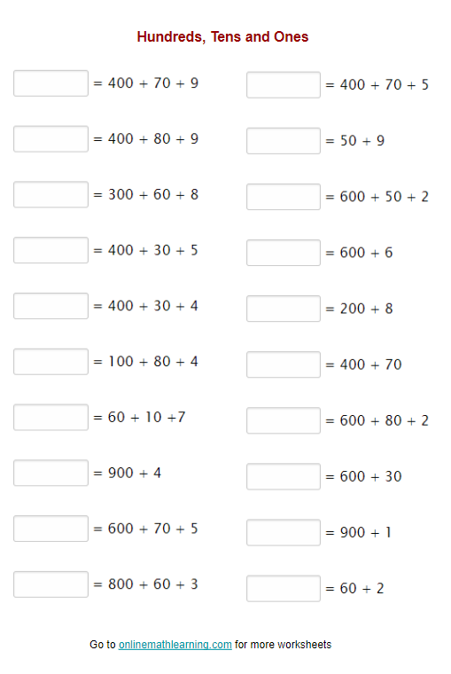 Colorful blocks illustrating hundreds, tens, and ones for second-grade place value practice