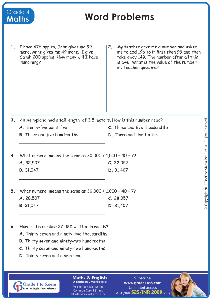 Second grade math worksheet featuring a place value practice quiz