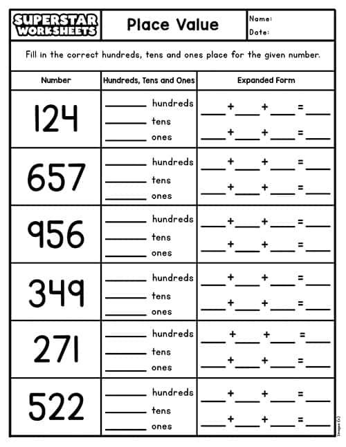 Tens and Ones worksheet for first graders to enhance their understanding of place value