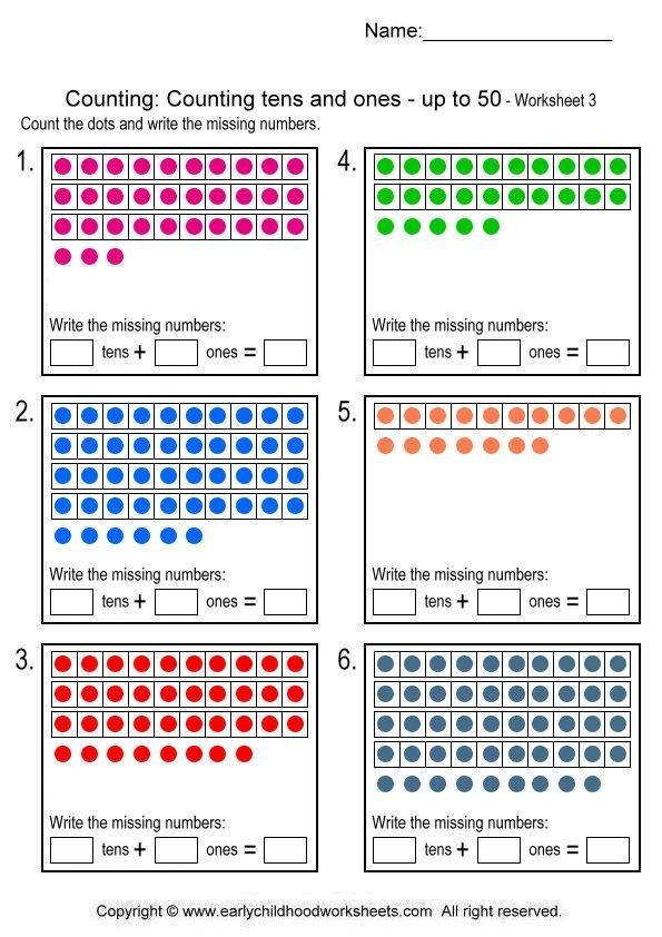 Counting Tens and Ones worksheet for first graders featuring fun visuals to simplify place value concepts