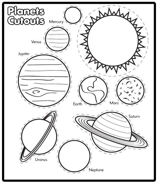 Third grade science worksheet featuring numbered planets in orbit for students to label