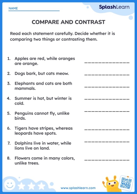 Worksheet for second graders comparing and contrasting information about the platypus