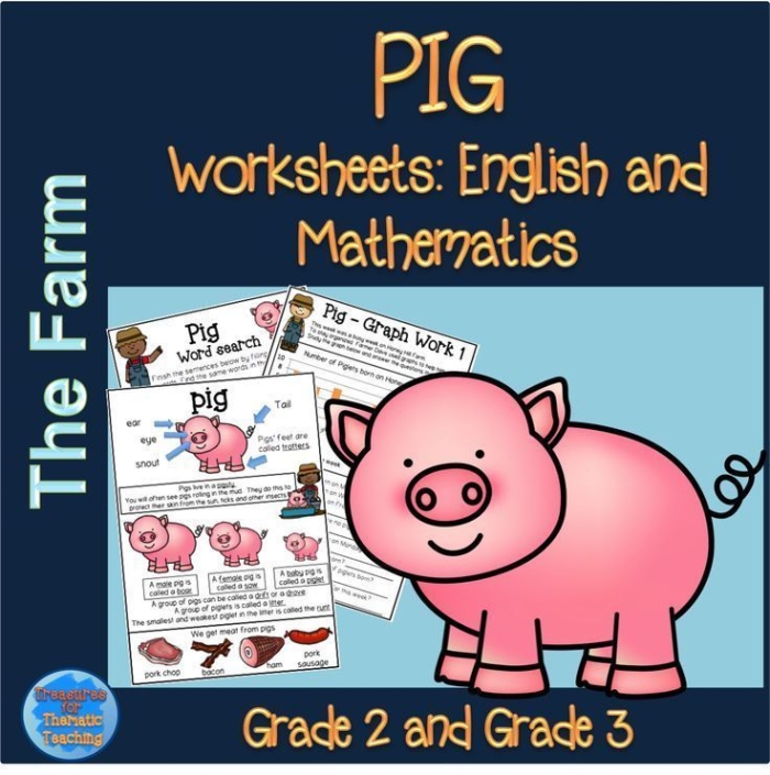 Engaging worksheet image for creating sentences with a fun pig theme Playful pig rolling in mud, inspiring sentence building for first graders