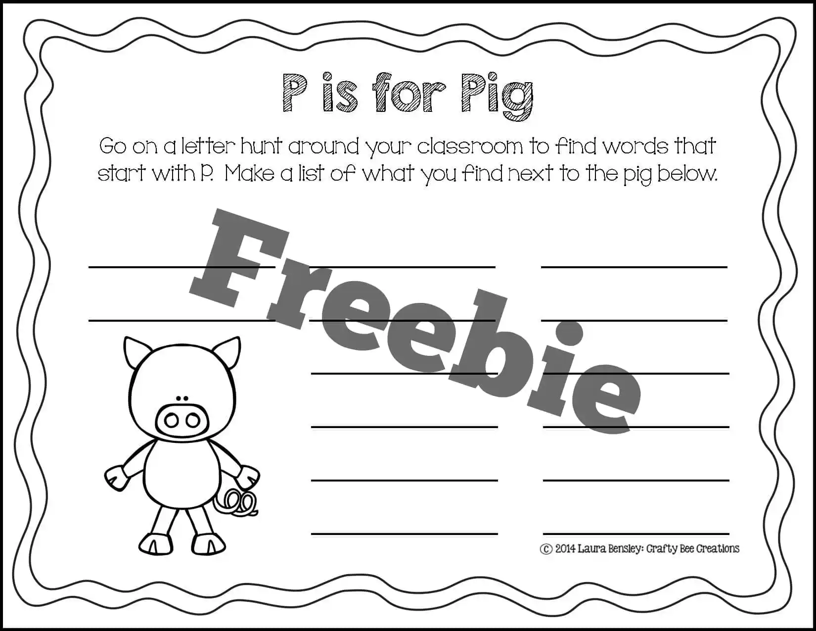 Writing worksheet for First Grade A cheerful pig rolling in mud, encouraging first graders to build sentences. Playful Pig Sentence Building Worksheet for First Grade Writing.