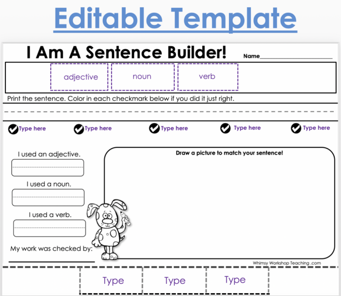 Writing worksheet for First Grade A cheerful pig wallowing in mud, encouraging sentence creation for first graders. Playful Pig Sentence Building Worksheet - Image 19.