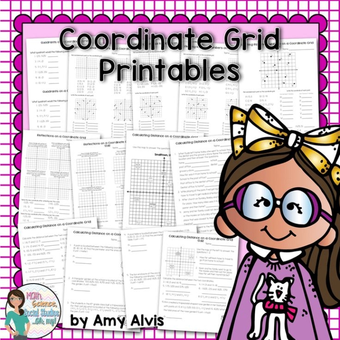 Sixth grade student working on a water park themed coordinate plane worksheet to plot rational numbers