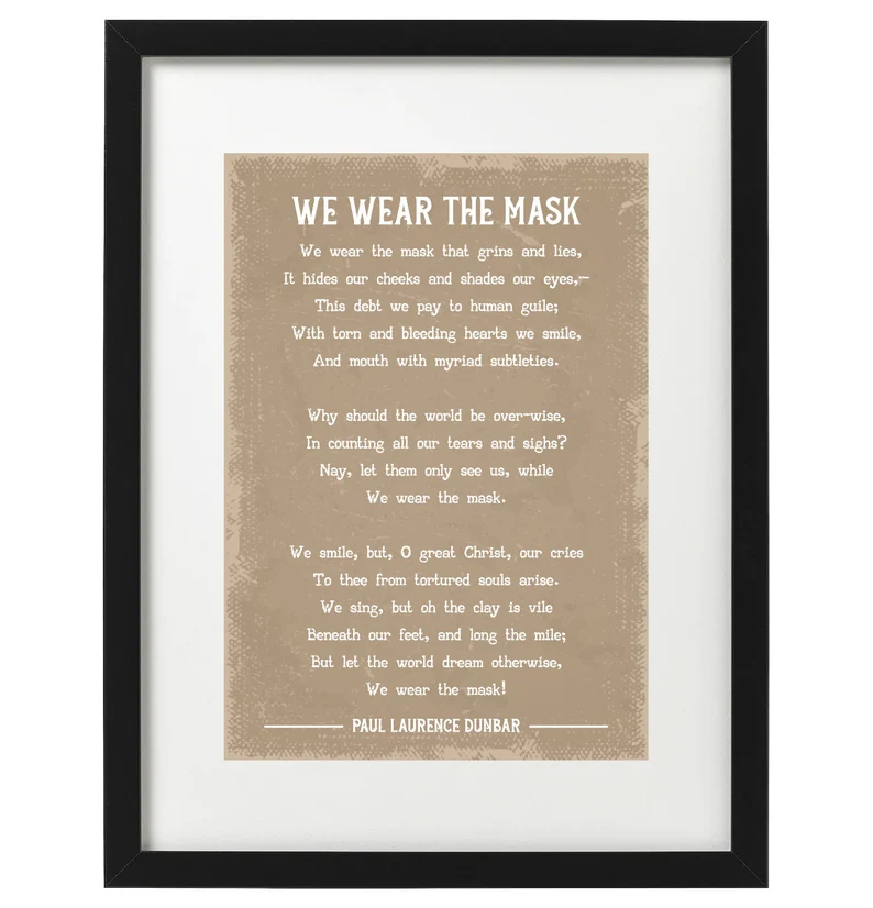 Worksheet for analyzing the poem "We Wear the Mask" by Paul Laurence Dunbar