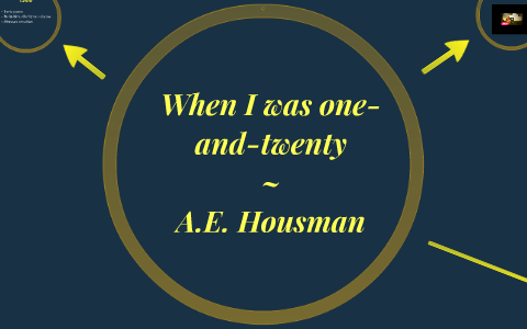 Sixth-grade worksheet page featuring comprehension questions about A.E. Housman's poem When I Was One-and-Twenty with analysis activities