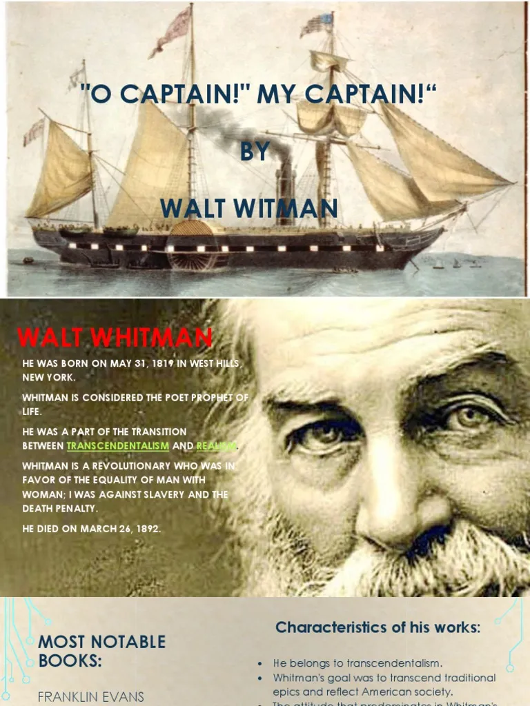 Seventh grade students analyzing figurative language in Walt Whitman's O Captain My Captain poem worksheet activity