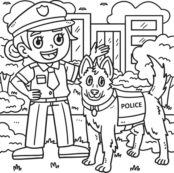 Coloring pages featuring diverse police officers for kids to color and inspire imaginative play