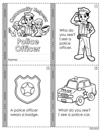 Police officers coloring pages for kids featuring diverse characters