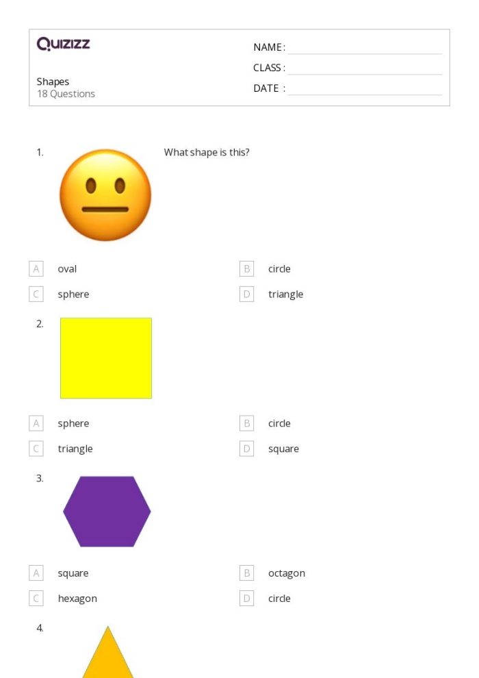 Third grade geometry worksheet showing polygon shapes organized by their characteristics and sides for categorization practice