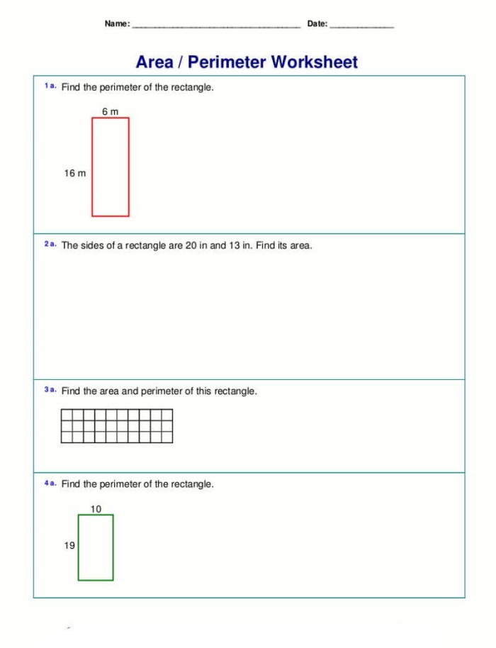 A fourth grade student solving polygon perimeter word problems using a four-step method to find the distance around shapes