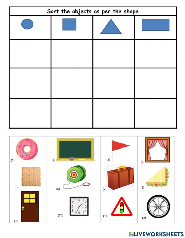 Polygon Shape Sort worksheet for third graders to categorize different polygons. Engaging activity for teaching geometry concepts in the classroom.