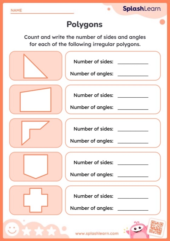 Polygon Attributes Glossary Worksheet 22 Glossary worksheet page featuring polygon definitions and shape illustrations for third grade